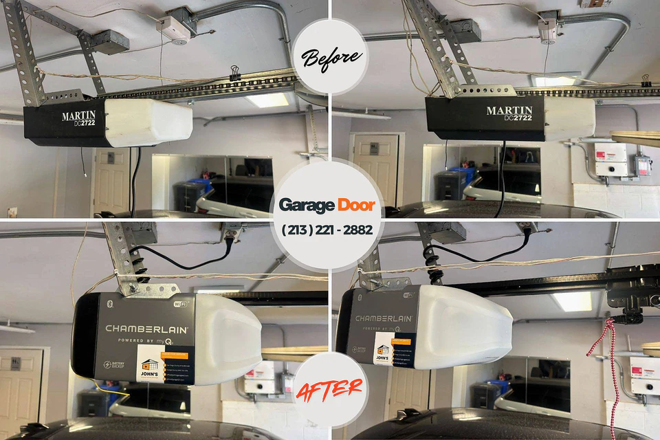 Before and after: garage door repair Gages Lake, IL